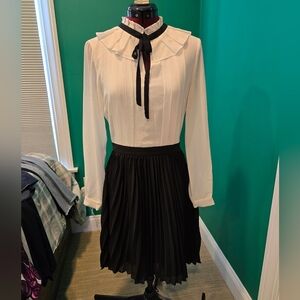 Ted Baker ZAZU Pleated mini dress with tie detail, Size 2